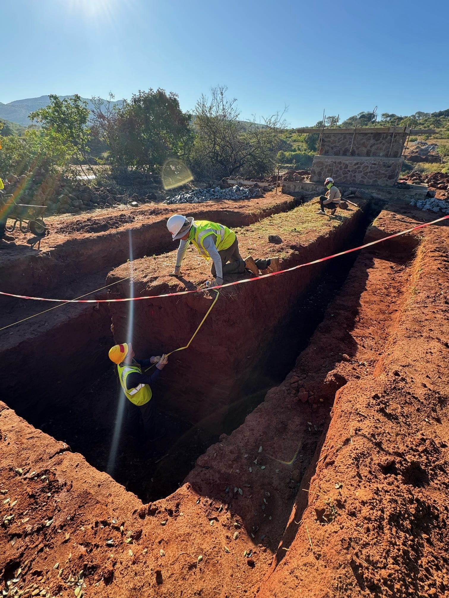 Checking excavation depth