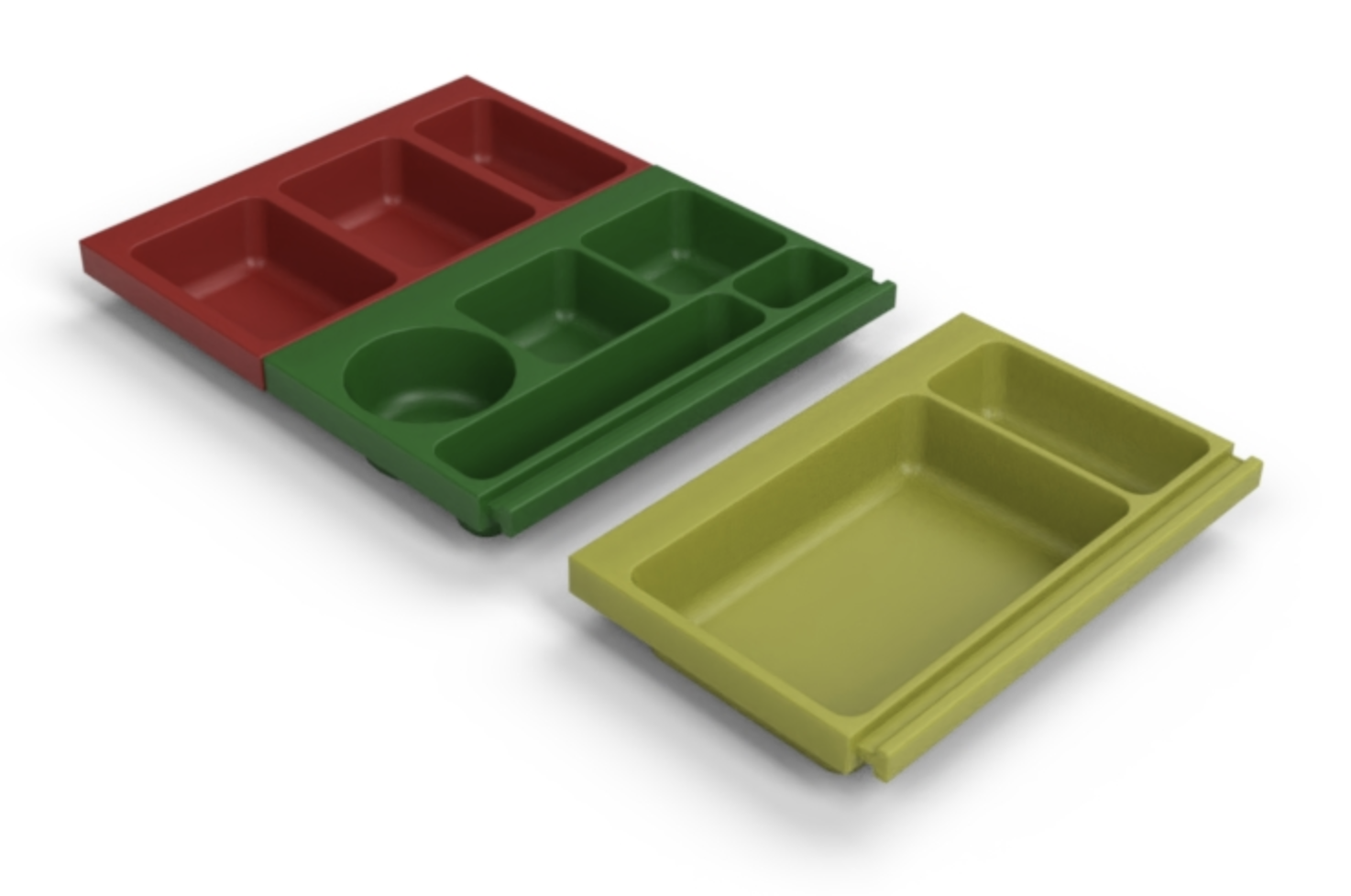 Rendering of interlocking tray design.
